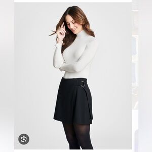 SPANX Black Wrap-Detail Mini Skirt
